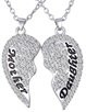 Silver Plated Alloy Pendant Mother Daughther Necklace Set Couple Necklacce